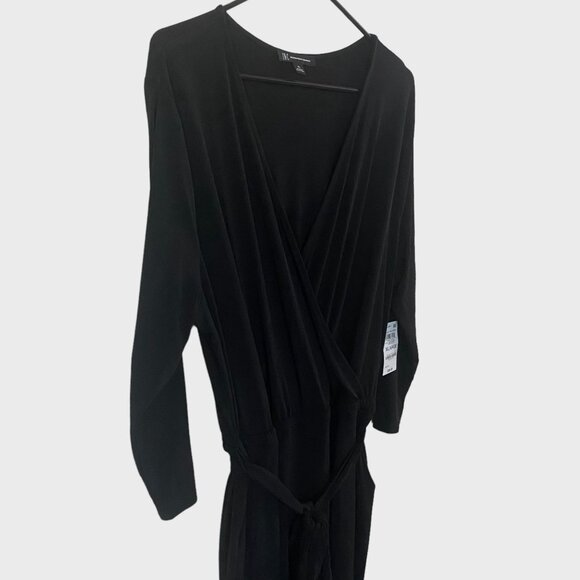 INC International Concepts Tie-Waist V-Neck Jumpsuit Black Women's Size XL New - Picture 4 of 13